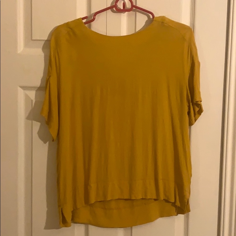 Mustard Yellow, Slouchy, Cropped Front H&M Shirt